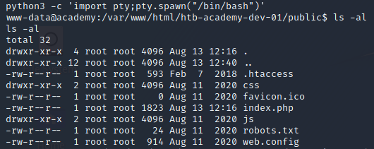 shell output from upgrading shell and ls screenshot